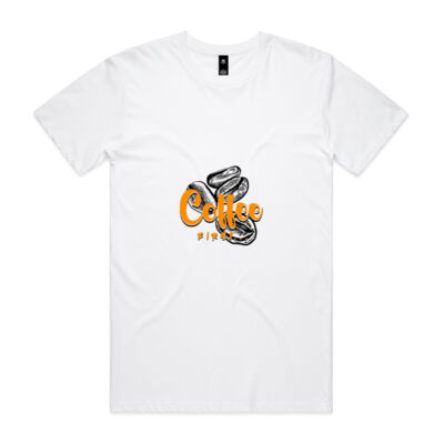 COFFEE FIRST (Orange) Mens Tee Thumbnail