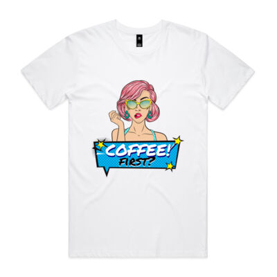 COFFEE FIRST (Pop Art) Mens Tee Thumbnail
